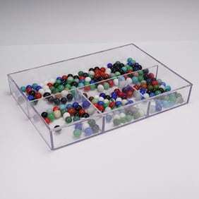 Collection of 100+ Multi-Color Mixed Glass Marbles