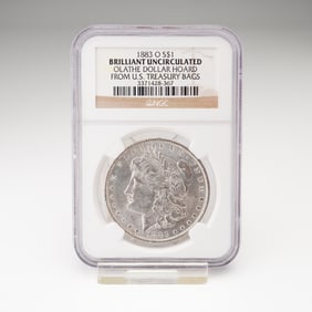 1883-O Morgan Silver Dollar Olathe Hoard NGC Graded Brilliant Uncirculated