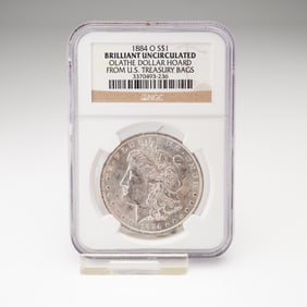 1884-O Morgan Silver Dollar Olathe Hoard NGC Graded Brilliant Uncirculated