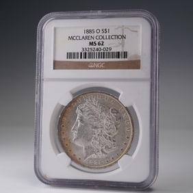 1885-O Morgan Silver Dollar Coin McClaren Collection NGC Graded MS 62