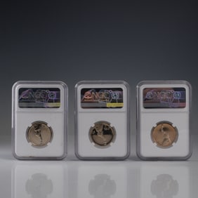 3pc American Innovation One Dollar Coins, GEM Proof and Uncirculated