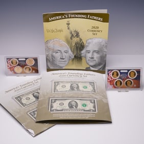 5pc US Mint 2020 Currency and 1 Dollar Coin Proof Sets Collection