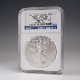 2014 (S) American Silver Eagle Type 1 NGC Graded MS 70