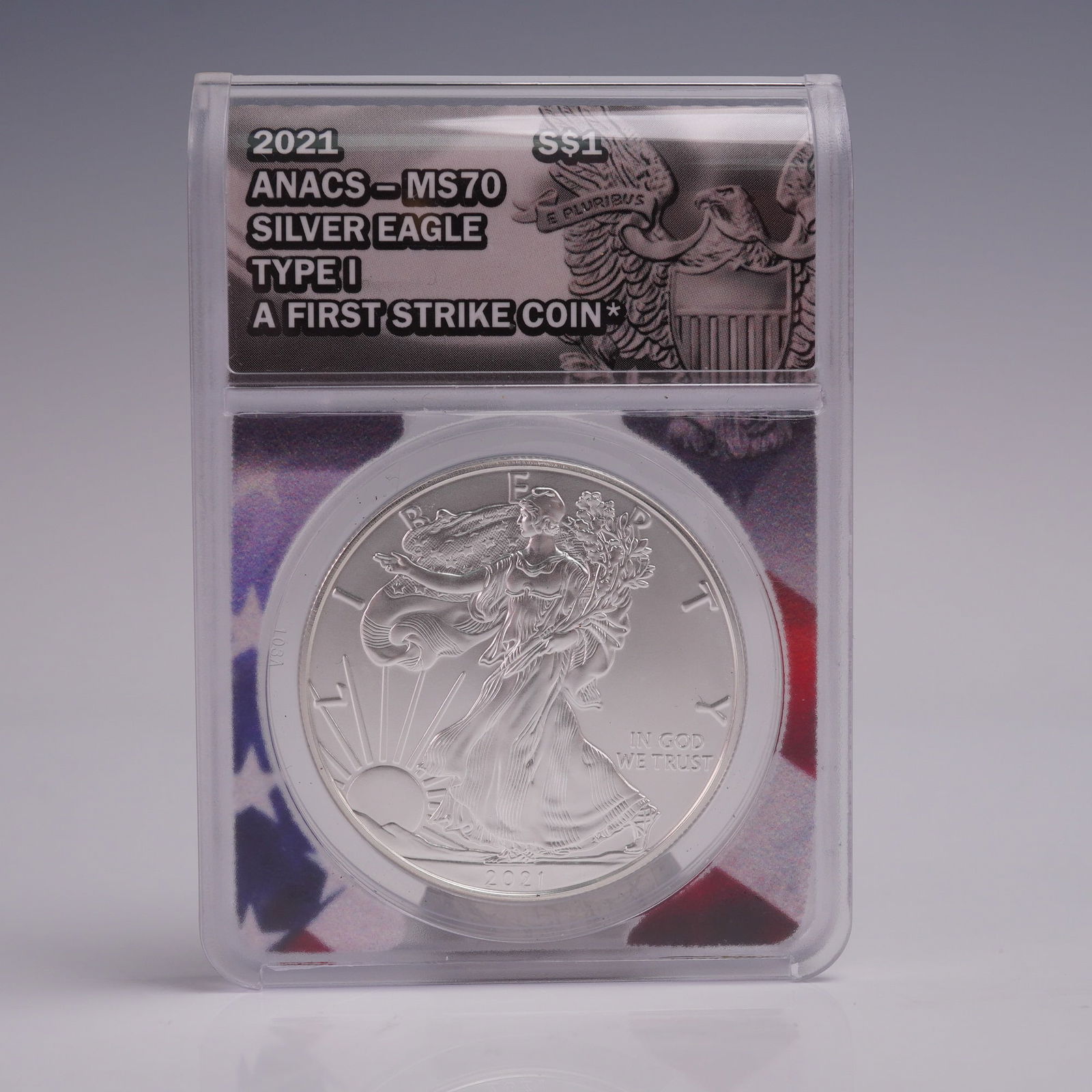 2021 American Silver Eagle Type 1 Dollar Coin ANACS Graded MS 70 (1 of 4)