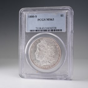 1880-S Peace Dollar Silver Dollar Coin PCGS Graded MS 63