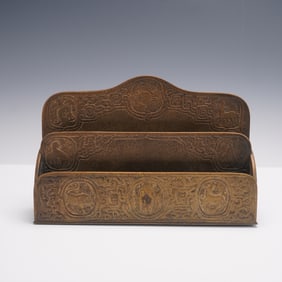 Tiffany Studios New York Bronze Zodiac Letter Holder