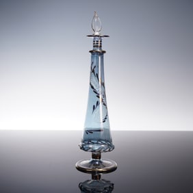 Blue Gilt Perfume Bottle with Stopper