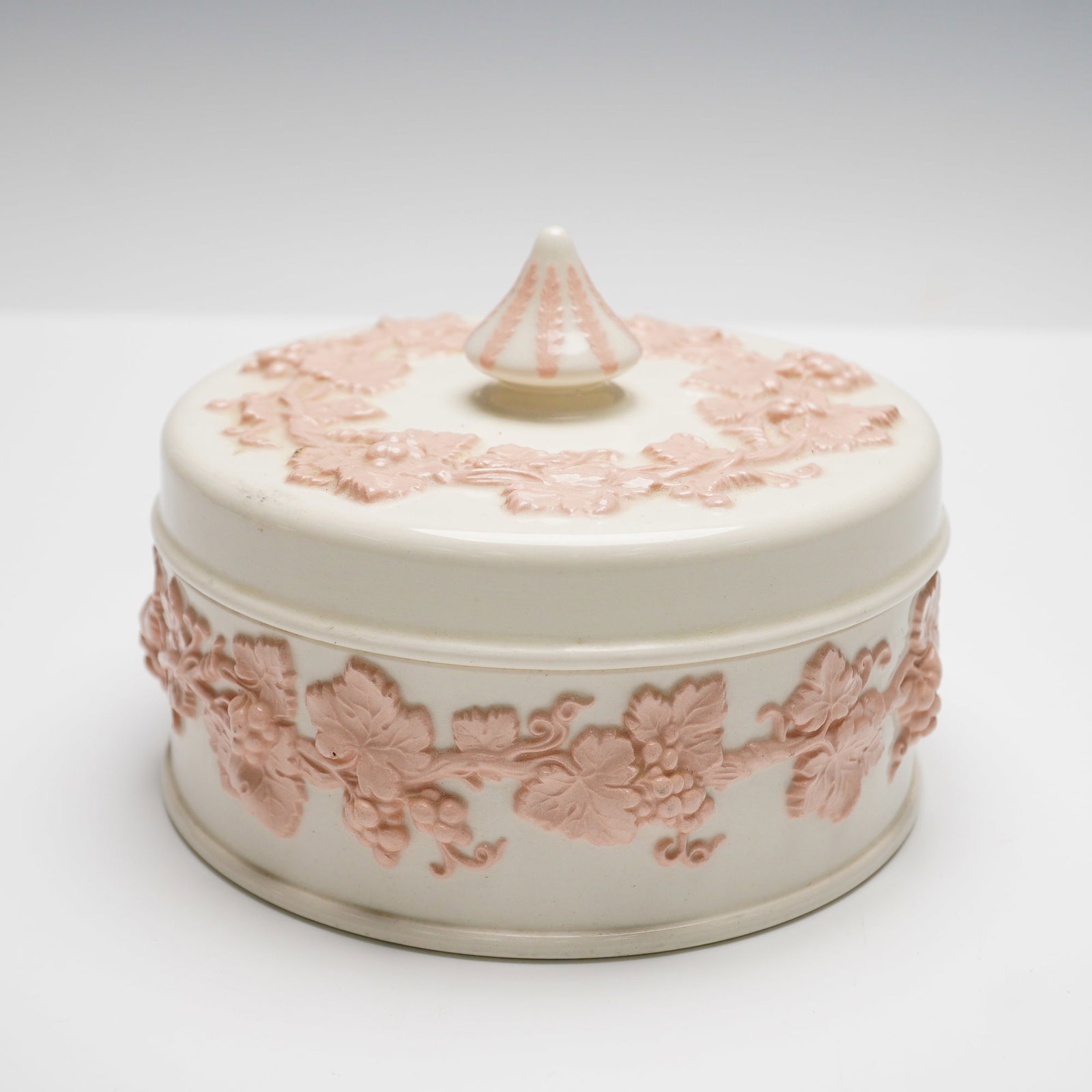 Wedgwood Embossed Pink Queensware Covered Box (1 of 5)