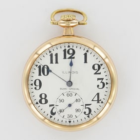 Illinois Watch Co. Bunn Special Sixty Hour 16S LS Gold Filled Pocket Watch