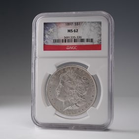 1897 Morgan Silver Dollar NGC Graded MS 62