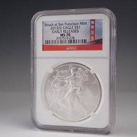 2013 (S) American Silver Eagle Type 1 NGC Graded MS 70