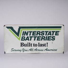 Double-Sided Interstate Batteries Metal Stake Sign