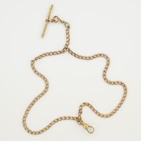 Gold-Tone T-Bar Fob Pocket Watch Chain