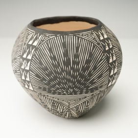 Acoma Pueblo Pottery Vase, Signed