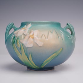 Roseville Pottery Iris Blue Jardiniere