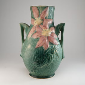 Roseville Pottery Vase, Clematis Pattern