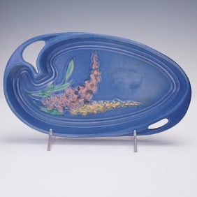 Roseville Pottery Foxglove Blue Tray