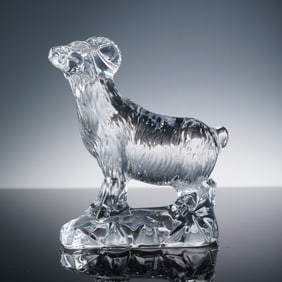 Baccarat Crystal Chinese Zodiac Animal Figurine, Ram