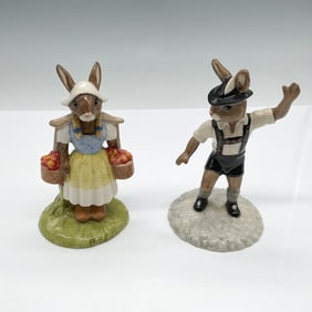 2pc Royal Doulton Bunnykins Figurines, Dancer & Dutch