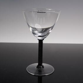 Lalique Crystal Black Phalsbourg Champagne Glass