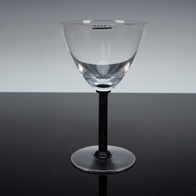 Lalique Crystal Black Phalsbourg Champagne Glass