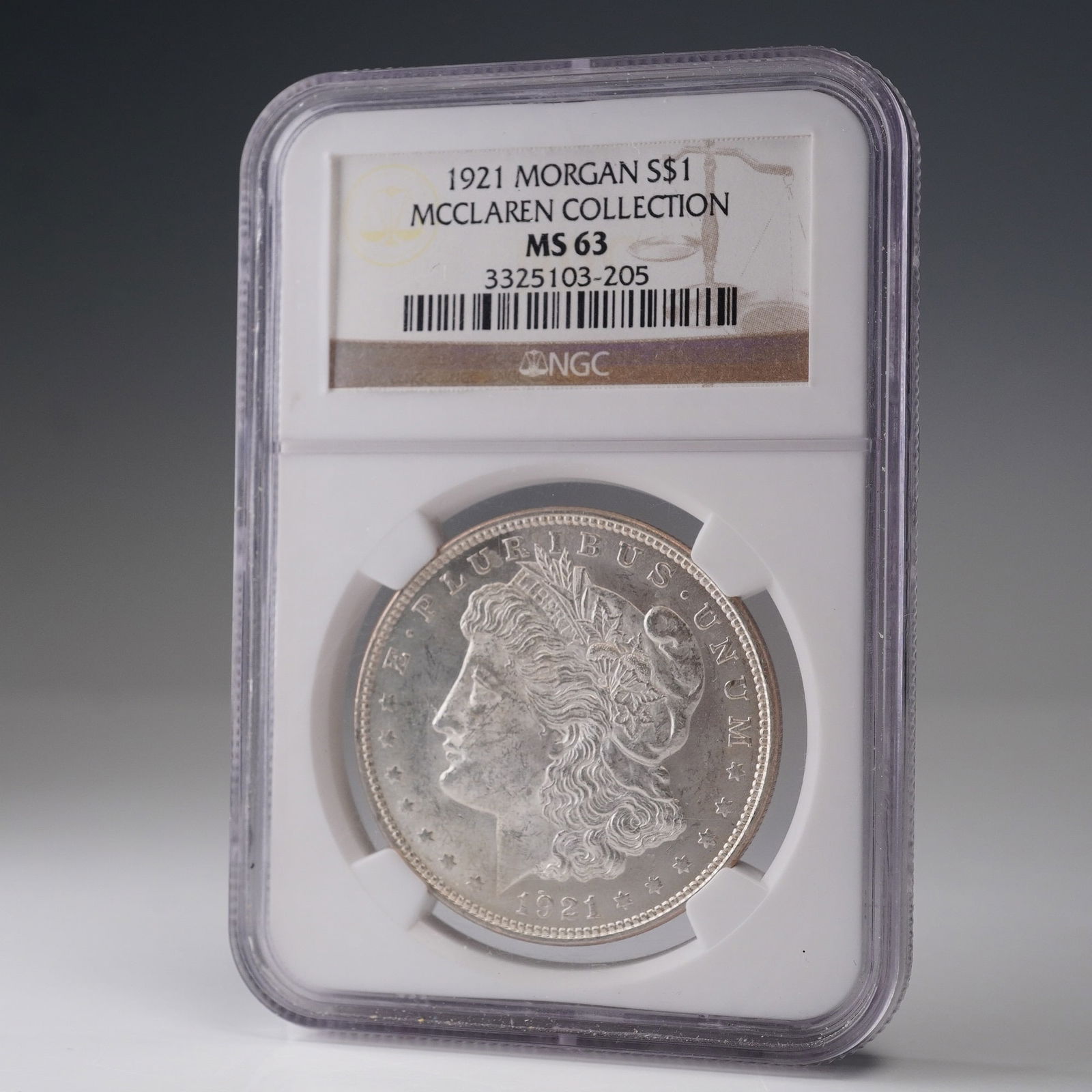 1921 Morgan Dollar Silver Dollar Coin McClaren Collection NGC Graded MS 63 (1 of 4)