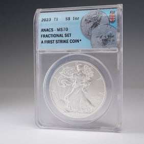 2023 Fiji Silver Eagle Type 1 Dollar Coin ANACS Graded MS 70