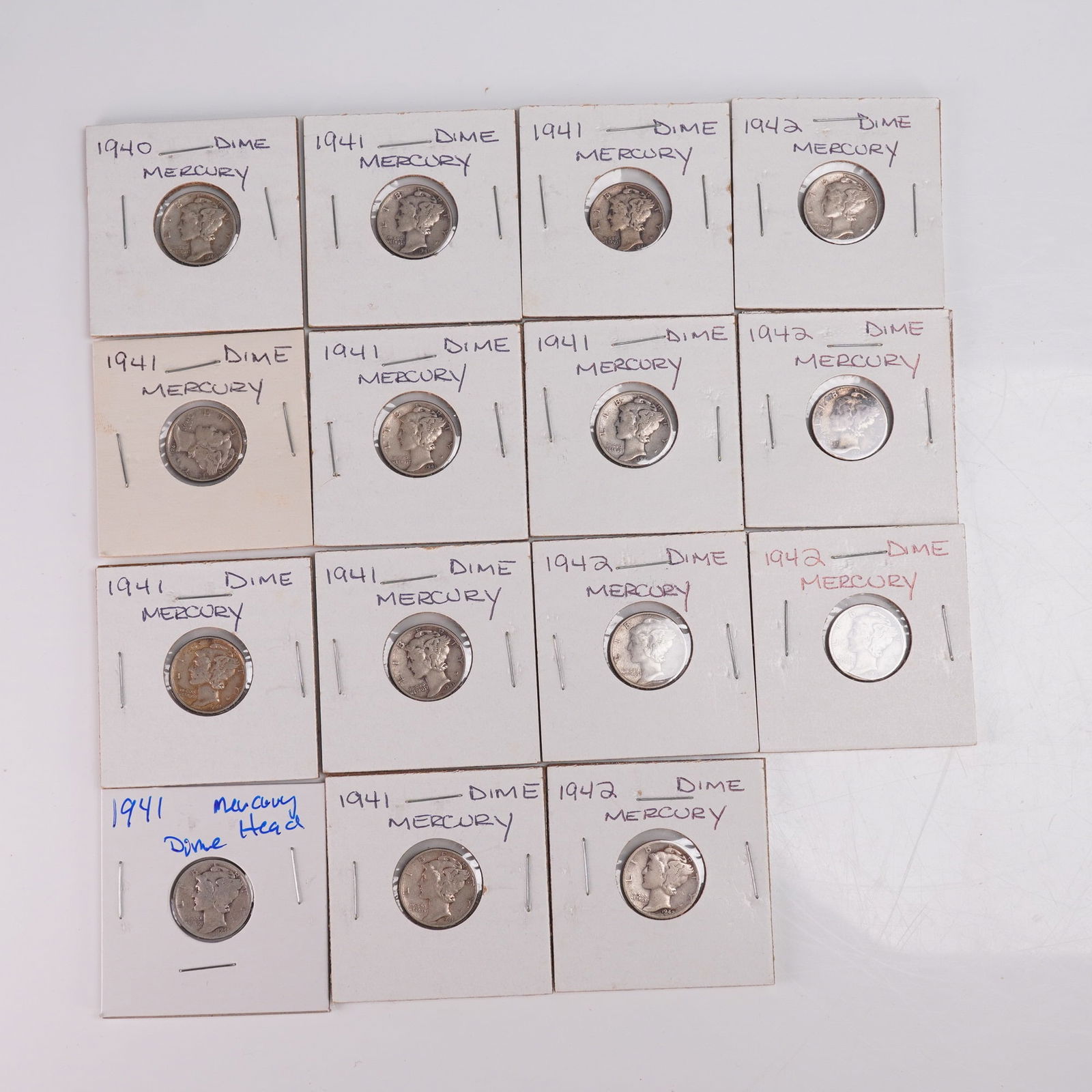 15pc Mercury Silver Dimes 1940s Winged Liberty (1 of 4)