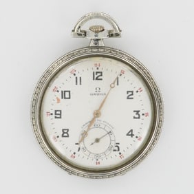 Omega 12S 0.900 Silver Open Face Pocket Watch