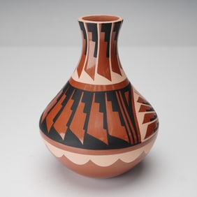 Polychrome Jemez Pottery Vase by N. Sandia