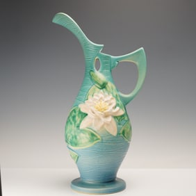 Roseville Pottery Water Lily Ewer 12-15