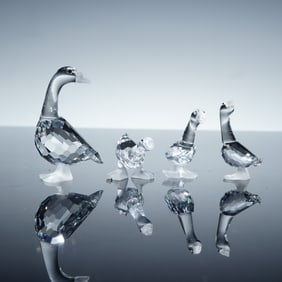 4pc Swarovski Crystal Figurines, Gosling Ducks- Dick, Harry & Tom