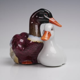Herend Porcelain Figurine, Pair of Ducks
