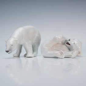 2pc Royal Copenhagen Polar Bear Figurines