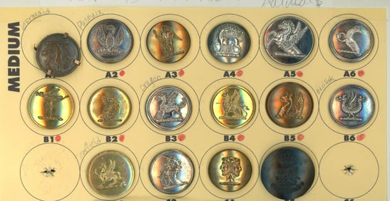 A small card of division one Livery Buttons