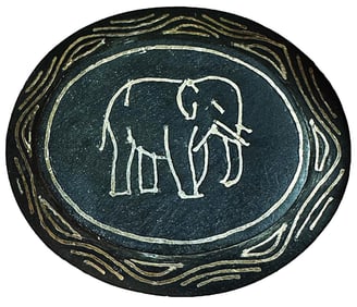 A division three engraved Bidri metal button
