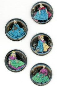 A small card of Div 3 studio artist pictorial buttons