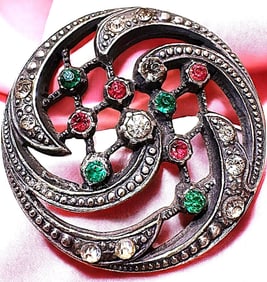 A division one colorful jeweled button