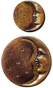 A pair of division one Moon and star buttons