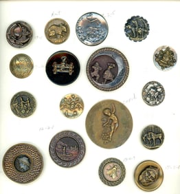 A card of division one assorted pictorial buttons