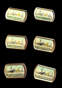 A set of division one litho pictorial buttons