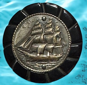 A division one pictorial Bakelite Button