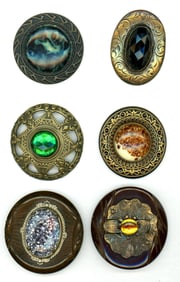 A small card of division 1 & 3 large jeweled buttons