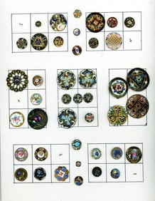 A card of division one assorted enamel buttons