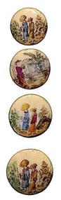 A set of division one pictorial porcelain buttons