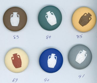 A small card of division three Wedgwood buttons