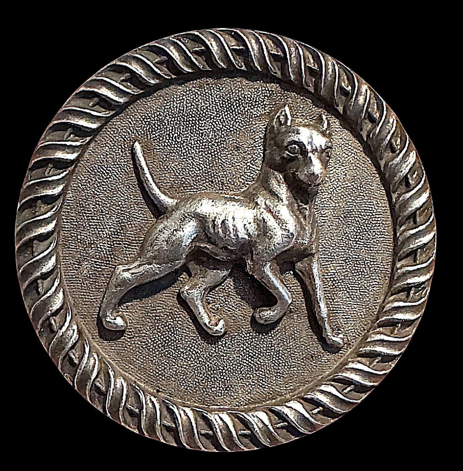 A division three pictorial full body dog button (1 of 2)