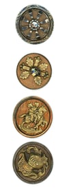 A small card of division one steel cup buttons