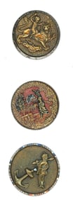 A small card of division one steel cup buttons