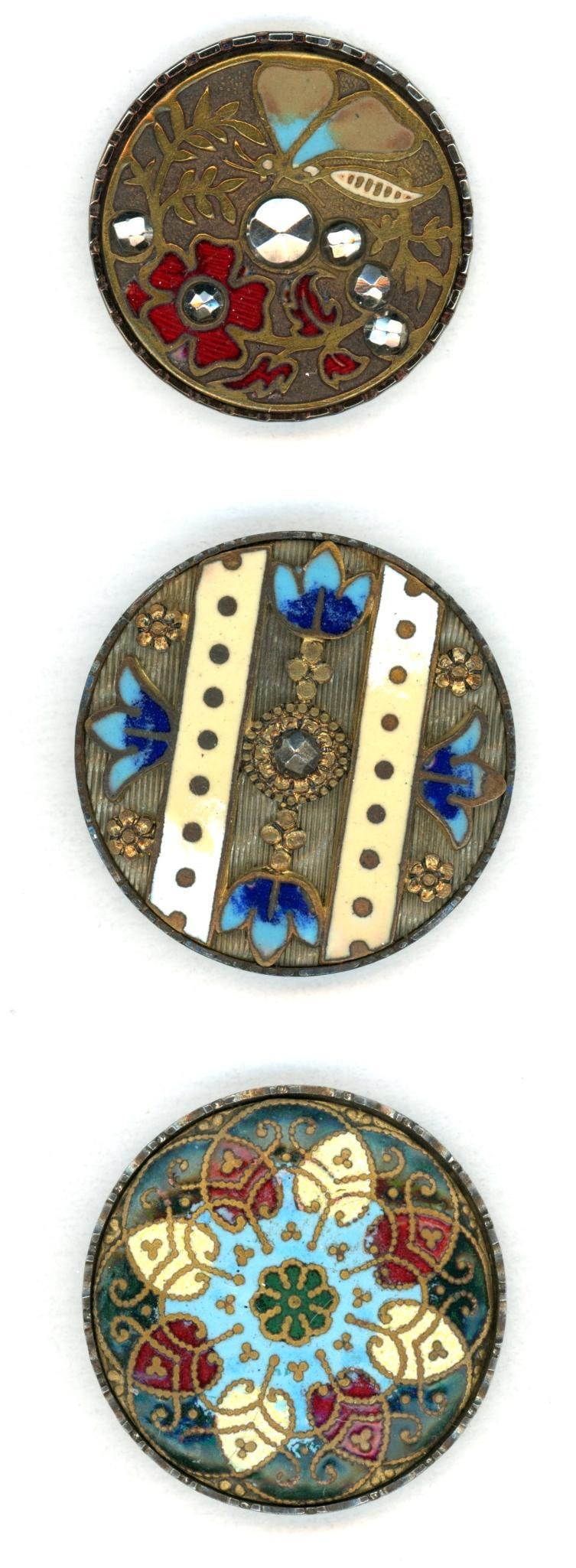 A small card of division one steel cup buttons (1 of 5)